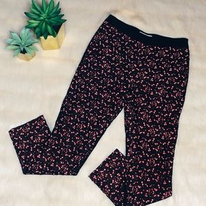 Sandro Pink and Black Eyelet Pant